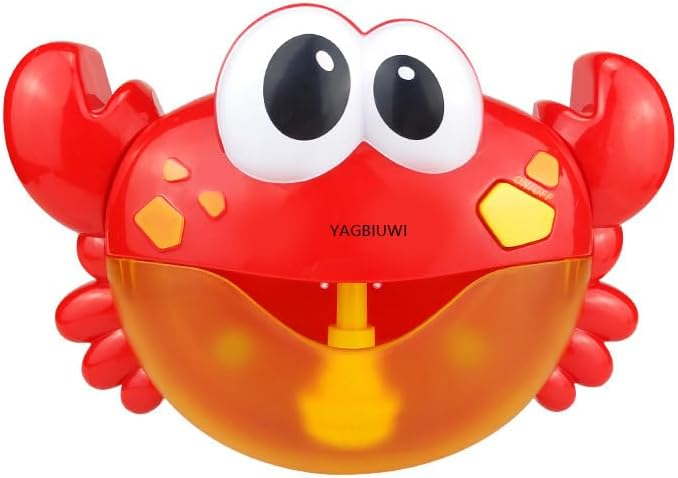 Kids' Musical Crab Bath Bubble Machine, 3-Speed Bubble Blower, Nursery Rhyme-Included Bathtub Bubble Maker, for Babies, Toddlers and Kids for Bathtime & Parties