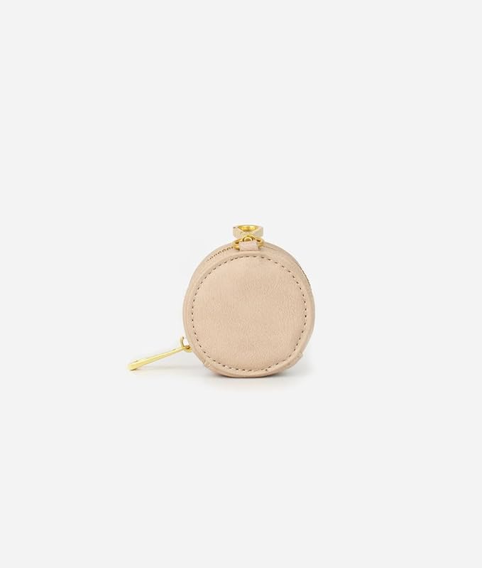 FAWN DESIGN Paci Case, Beige Pacifier Holder, Premium Pebbled Faux Leather, Insulated, Zipper, Clip, 2.25 x 2.25 inches