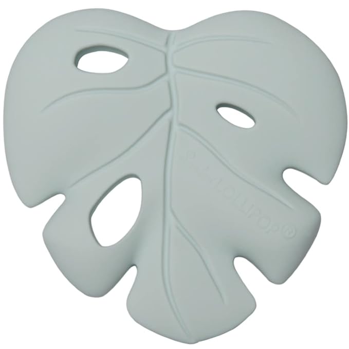Silicone Teether – Food-Grade, BPA-Free Teething Relief Toy for Babies – Safe, Durable & Easy-to-Hold Infant Teether – Textured Sensory Toy for Soothing Sore Gums - Monstera Mint