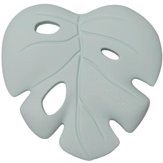 Silicone Teether – Food-Grade, BPA-Free Teething Relief Toy for Babies – Safe, Durable & Easy-to-Hold Infant Teether – Textured Sensory Toy for Soothing Sore Gums - Monstera Mint