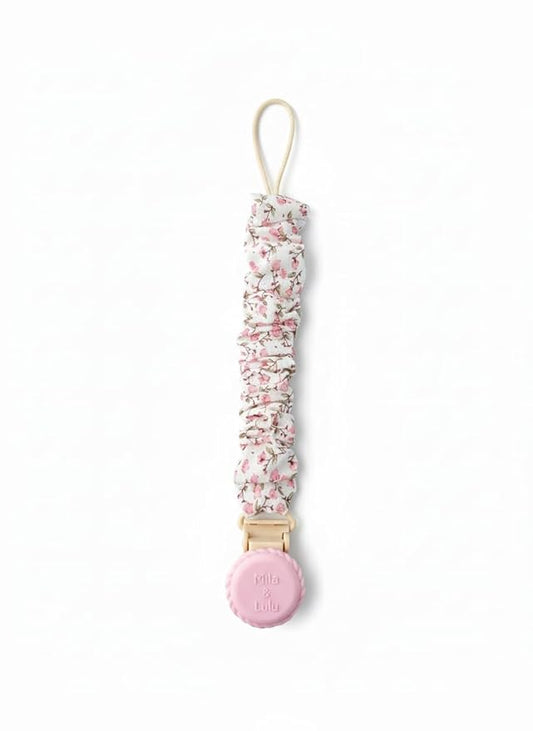 Muslin Cotton - Metal-Free Pacifier Clips, Lightweight and Secure Pacifier Holder for Babies (Ballerina Fleur) - Mila & Lulu