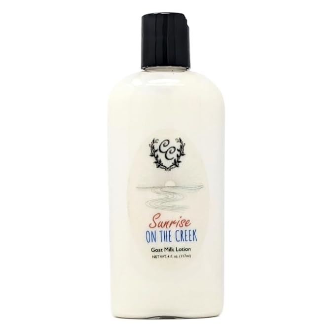 Curley's Creek Goat Milk Lotion | Handmade Natural Skincare | 4 ounce & 8 ounce 4 ounce, Sunrise on the Creek (Clean)