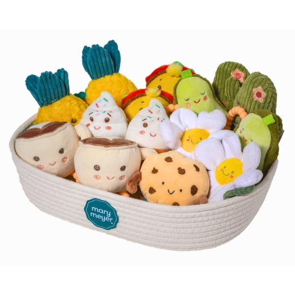 Mary Meyer Sweet Soothie Soft Baby Rattle with Teether Ring, 5-Inches, Chippy Cookie