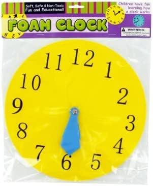 Kole Imports Lot of 2 Foam Clock Fun and Educational Teaching Supplies