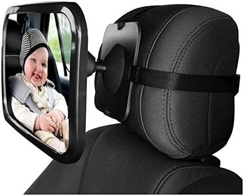 Dorart Rear Facing Baby View Mirror for Child Safety Car Seat - Crystal Clear Reflection via Crash-tested & Shatterproof Convex Mirror