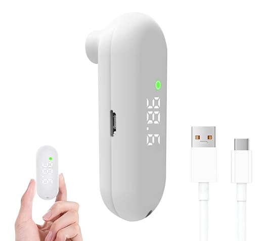 Rechargeable Medical Forehead Thermometer for Adults and Children Portable White Non-Contact Digital Thermometer with Fast 1-Second Touchless Reading White