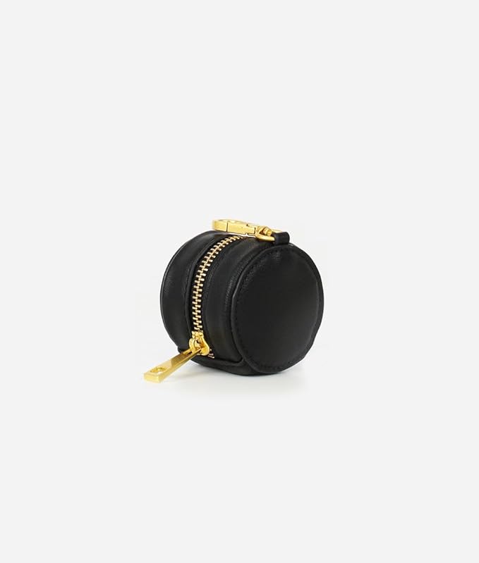 FAWN DESIGN The Paci Case, Black Matte Pacifier Holder, Premium Pebbled Faux Leather Paci Holder, Insulated Pacifier Case with Zipper and Clip, Fits Most Standard Size Pacifiers, 2.25 x 2.25 inches
