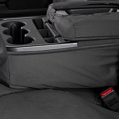 Covercraft Custom-Fit Rear-Second Seat Bench SeatSaver Seat Covers - Polycotton Fabric, Charcoal Black
