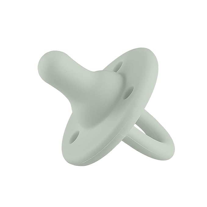 Lee Lee and Me Newborn Pacifier - Sage - 100% Medical Grade Silicone Paci - Breast-Like Nipple for Natural Latch - BPA-Free - Size 0-18 Months