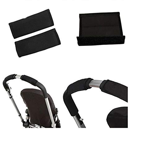 3 pc Cushion Shoulder Harness Pad Covers and Handlebar Covers Grips Slip On for BRITAX Baby Child Strollers and/or Car Seats Accessories Replacement Parts (Handlebar Grips Only)