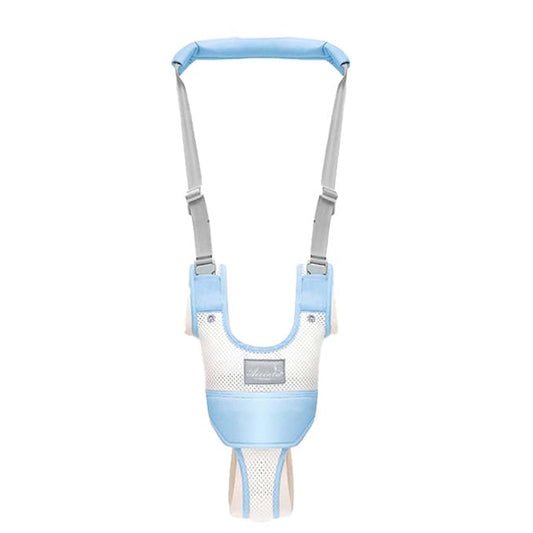 KIYUMI Baby Walking Harness Adjustable Handheld Kids Walker Helper Assistant Belt for Learning Walk Trainer Tool Walking Wing, 3D Mesh Blue