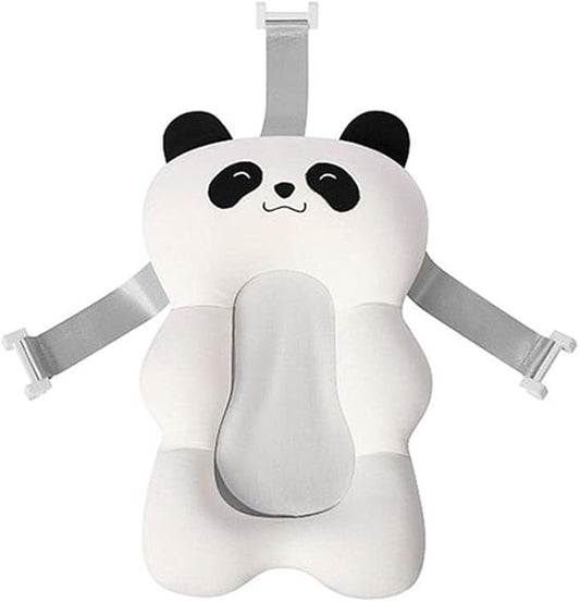 Baby Bath Mat, 52 x 34 x 9 cm Baby Shower Cushion with about 20KG Bearing Range, Baby Bath Support Seat Mat, for 0-1 Years Old Newborn (White Panda)
