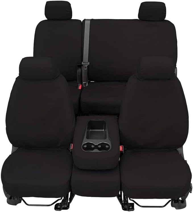 Covercraft SS3359PCCH Custom-Fit Front Bench SeatSaver Seat Covers - Polycotton Fabric, Charcoal Black