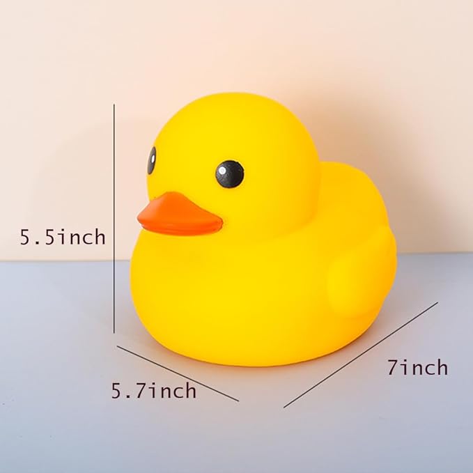 No Hole Huge Yellow Rubber Ducks Waterproof Bath Duck Toys for Toddlers Boys Girls,Mold Free Large Ducks Baby Shower Duck Decorations Party Favors (Large 7.1''-1pcs)