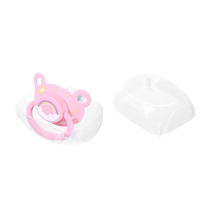 Landofgenie Adult Sized Pacifier Large Handle Large Shield Cute Print Paci Pink