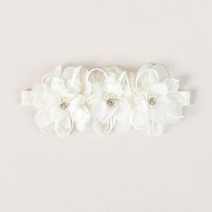 Lace Big Bow Baby Girls Headband Floral Hair Band Toddlers Newborn Infants Christening Baptism Party Hair Accessories for 0-36 Months Elastics Hairband (Style 1)
