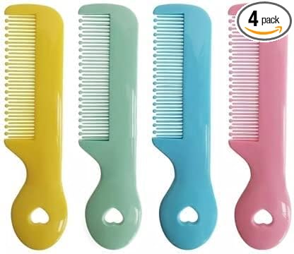 4Pcs Colorful Tip Bristles Baby Cute Comb Baby Grooming for Sensitive Scalp Skin, for Nursery Newborn Infant Girl Boy Kids Comb Baby Grooming (Round)
