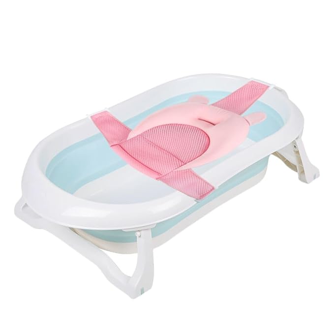 Baby Bath Seat Support Net Soft Infant Bathing Seat Support Mat Suspension Shower Pad Adjustable Non-Slip Newborn Bathtub Sling Mat Baby Sink Bather Tub Shower Net Bathtub Sit Up Mesh 0-6 Month