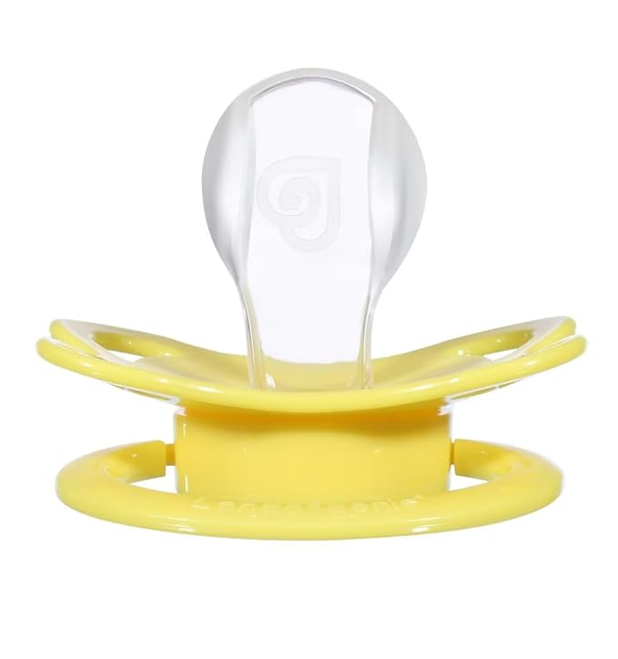Landofgenie Large Shield Adult Size Pacifiers Set Moon Shaped Cutie Pacifier 3 Pack - White+Blue+Yellow