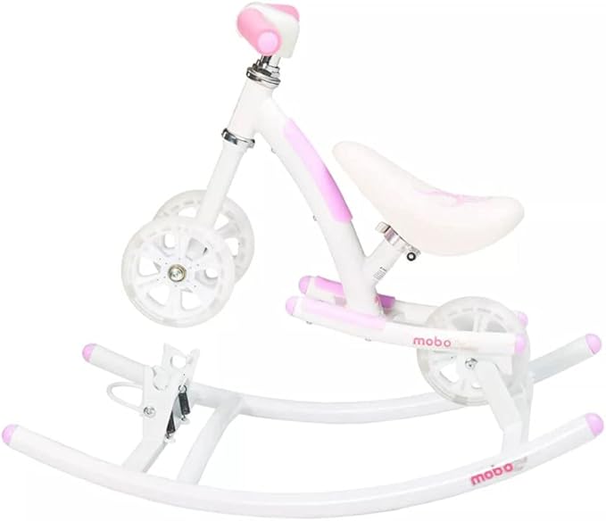 Mobo Cruiser Wobo Rocking Horse Ride On & Baby Balance Bike Pink, seat height adjusts 11-19 inches