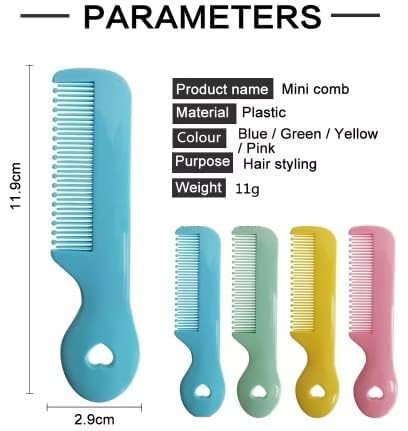 8Pcs Colorful Round Tip Bristles Baby Cute Comb Baby Grooming For Sensitive Scalp Skin, for Nursery Newborn Infant Girl Boy Kids Comb Baby Grooming and Healthcare Kits