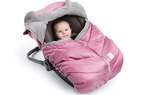 7AM Enfant Car Seat Covers - Cocoon Baby Cover for Boys & Girls, Rain & Snow Repellent, Breathable Windproof, Center Zipper, Universal Fit for Infant Car Seat (0-12M) (Metallic Lilac)