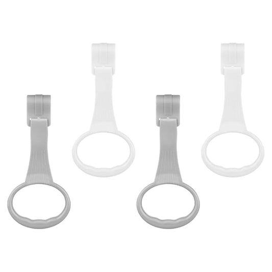 UPKOCH Baby Crib Pull Rings 2 Pairs Infant Standing Safety Handles for Walking Exercise Portable Baby Bed Hanging Rings 7.67X3.54 Inch Smooth Edges