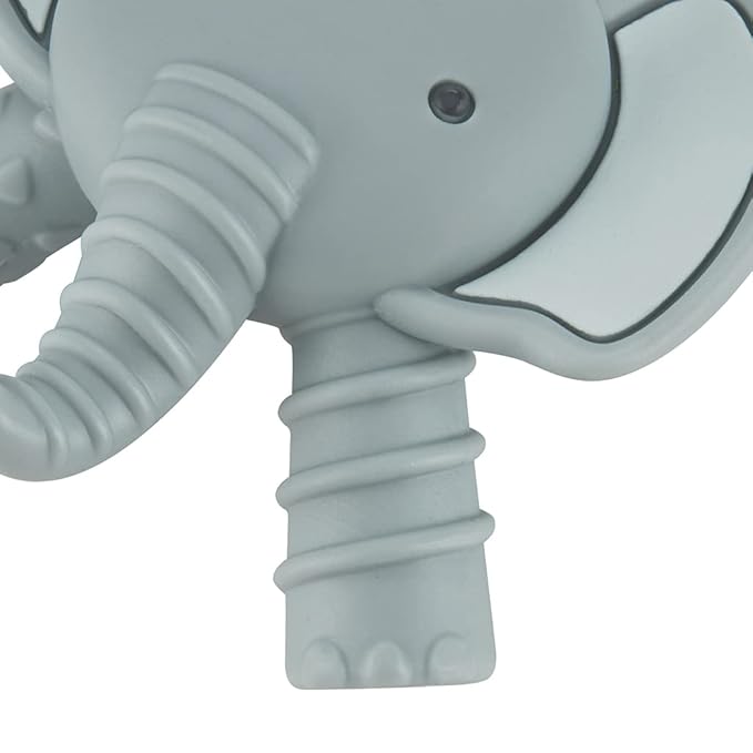 Itzy Ritzy - Ritzy Teether for Molars - Massages Sore Gums & Reaches Back Molars - Silicone Baby Teething Toy with Multiple Textures & Flexible Design - Teething Relief for 3 Months & Up (Elephant)