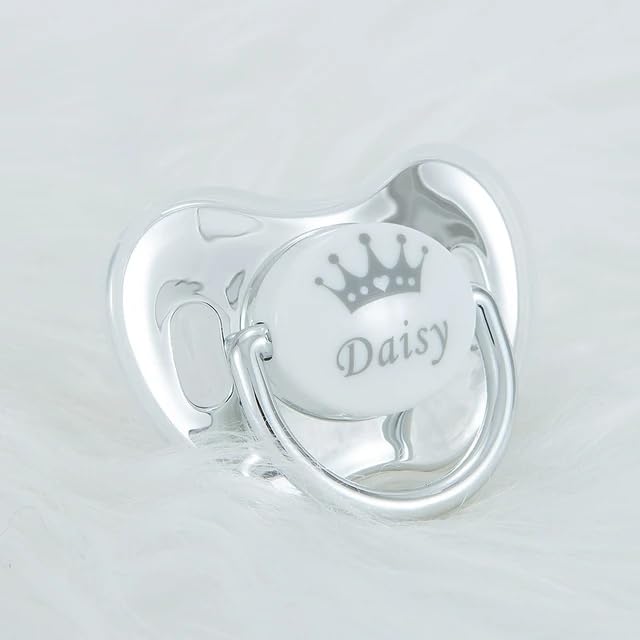 Bling Gold Silver Custom Baby Pacifiers Personalized Binky with Name for Girls and Boys Ideal Baby Gift(2pcs)