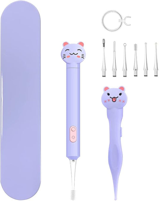 2 Pack Baby Nose and Ear Cleaner, Nasal Booger and Ear Wax Removal Tool Nose Cleaner Tweezers with Light for Newborns Infants Adult Safely Clean Baby's Boogers Ear Wax Baby Must Have Items(Purple)