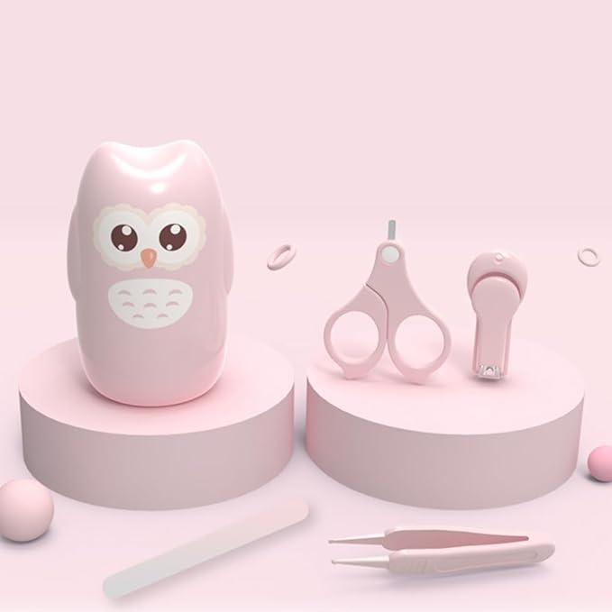 Baby Nail Care Kit with Infant Fingernail Clippers Scissors and Tweezers Lightweight Portable Grooming Set for Newborns and Toddlers 4.25 Inch Manicure Tools