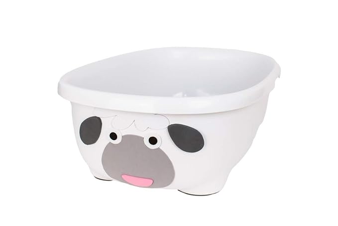 Prince Lionheart TUBIMAL Infant and Toddler Bath Tub - SHEEP | Tub Becomes a Storage Bin | Include a Stackable Lid and Infant Mesh Hammock | Innovative Outside Drain Plug | Perfect Bin for Toy Storage