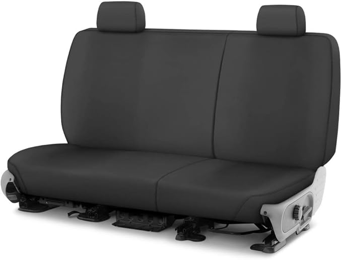 Covercraft Custom-Fit Rear-Second Seat Bench SeatSaver Seat Covers - Polycotton Fabric, Charcoal Black