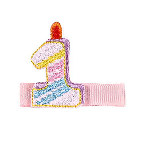 Baby Birthday Hair Clips Pin Birthday Girls Hairclips Cake Crown Girls Hairpin JBC34 (1 Year)