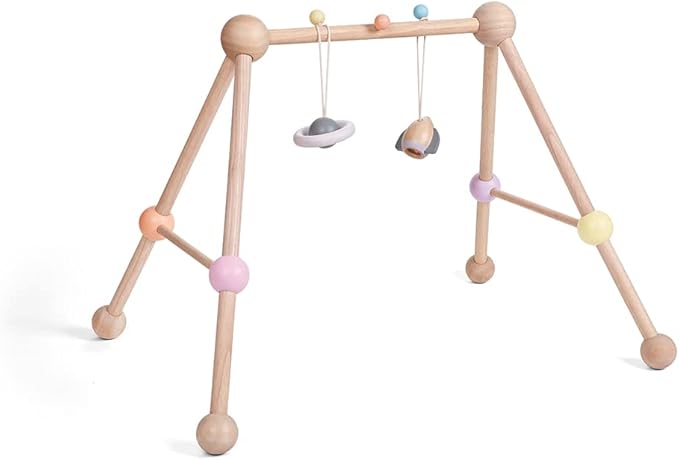 PlanToys® Play Gym Wooden Baby Activity Toy in Pastel Colours | Montessori Sensory Play for Motor Skills, Coordination & Focus | Eco-Friendly Developmental Gym