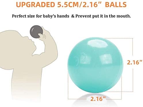 Wonder Space Soft Pit Balls, Chemical-Free Crush Proof Plastic Ocean Ball, BPA Free with No Smell, Safe for Toddler Ball Pit/Kiddie Pool/Indoor Baby Playpen