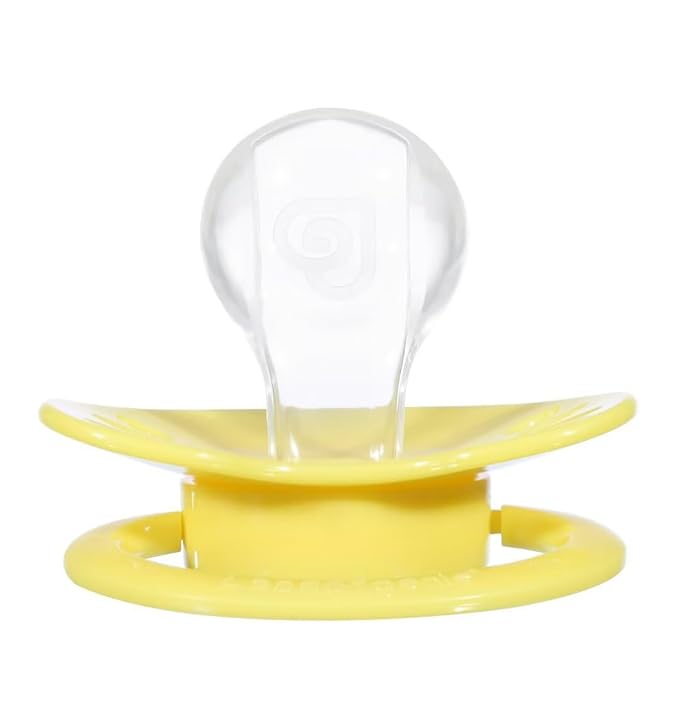 Landofgenie Large Shield Adult Size Pacifiers Set Butterfly Shaped Cutie Pacifier 3 Pack - White+Blue+Yellow