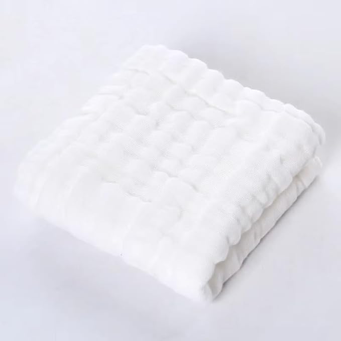 Baby Washcloths – 6 Pack Soft Muslin Cotton Towels for Newborns – Blue & White – Gentle, Reusable Face Cloths Set for Boys – 10x10