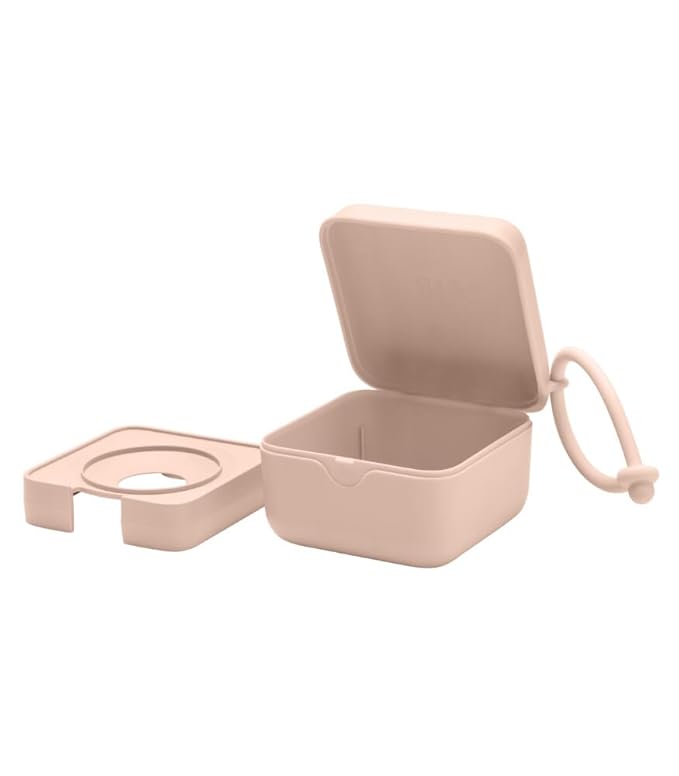 BIBS Pacifier Box with Loop for Storing & Carrying Soothers | 100% BPA Free Material | Designed & Made in Denmark | Blush