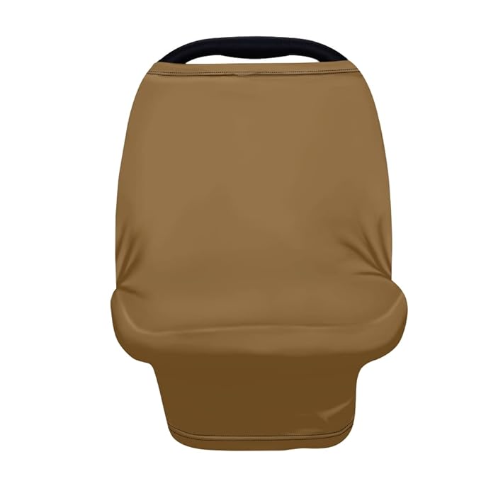 Solid Color Car Seat Nursing Breastfeeding Cover, Multi Use Cover Cozy Carseat Canopy Cover, Infant Babies Stroller Cover,Ultra Soft Stretchy Nurse Gifts Brown Breastfeeding Cover