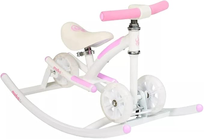 Mobo Cruiser Wobo Rocking Horse Ride On & Baby Balance Bike Pink, seat height adjusts 11-19 inches