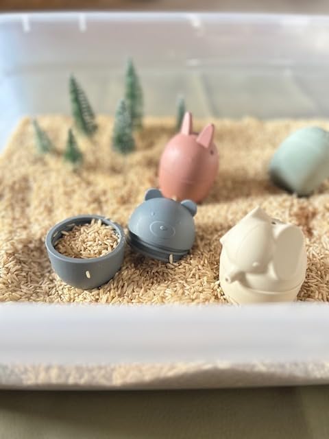 Brooklyn Neutral Non Toxic, Silicone Bath Toys-5 Pack Animal Bathtub and Water Toys for Babies