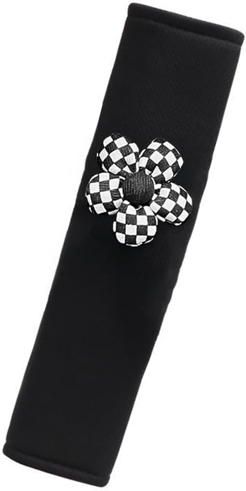 Flower Car Seat Straps Shoulder Pads for Women Girl, Soft Seat Belt Covers for All Car Seats/Pushchair/Stroller/High Chair (Black2)