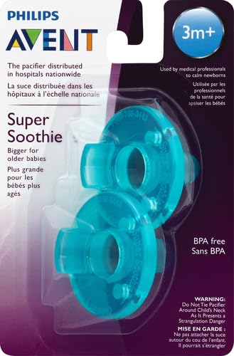 Philips Avent Super Soothie Pacifier, Green, 3+ months, 2 Pack, SCF192/05