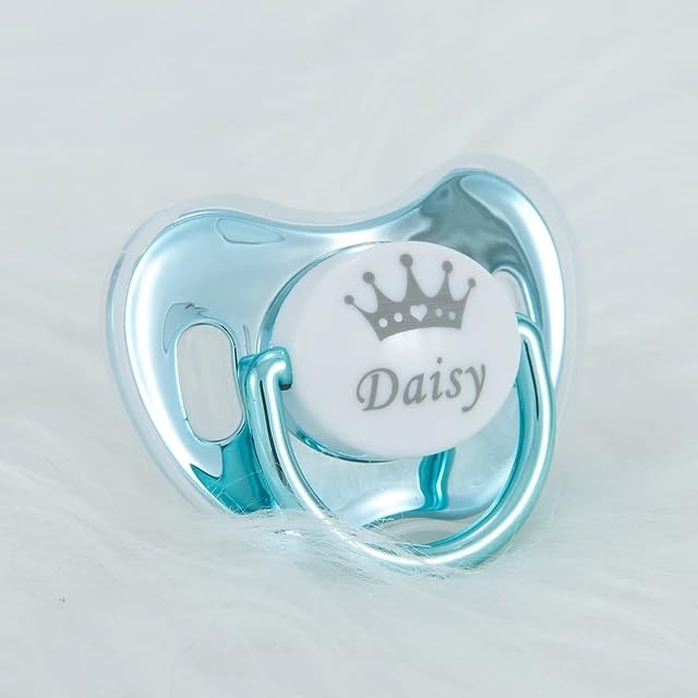 Bling Gold Silver Custom Baby Pacifiers Personalized Binky with Name for Girls and Boys Ideal Baby Gift(2pcs)