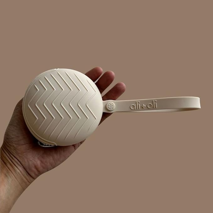 Ali+Oli (Natural) Bundle Duo, Pacifier Case Holder & Silicone Pacifier Clip for Baby