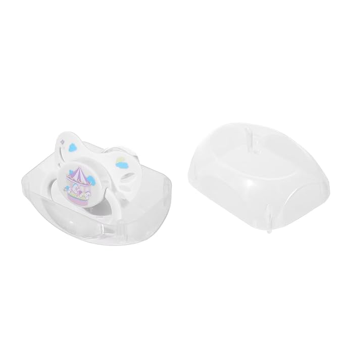 Landofgenie Adult Sized Pacifier Large Handle Large Shield Cute Print Paci White