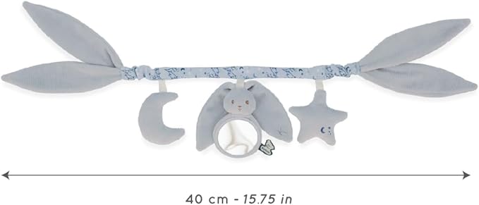 KALOO - Activity chain for baby - Ideal for stroller, bed, swaddle - Length 40 cm - Lapinoo Activity Arch for baby with rattle - Blue - From Birth - K218021