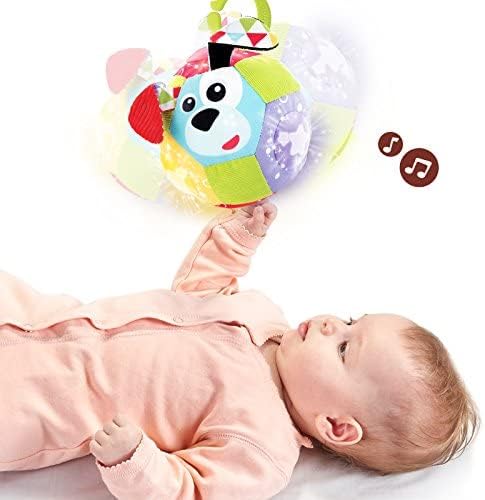 Yookidoo Baby Lights N' Music Friends Ball A Soft Newborn Musical Ball Toy with Flashing Stars and Three Friendly Farm Animals. Ideal for Floor Play, Stroller Or Crib.