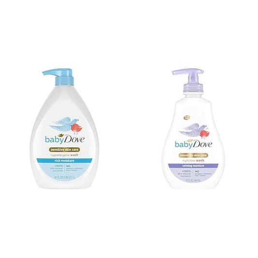 Baby Dove Sensitive Skin Care Baby Wash Rich Moisture For Baby Bath Time Tear-Free & Sensitive Skin Care Baby Wash Calming Moisture For a Calming Bath Wash Hypoallergenic